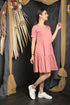 OWO THE LABEL Women Dress party Wear Dusky Pink Knee Length Tiered Dress (OTL-DRS1084)